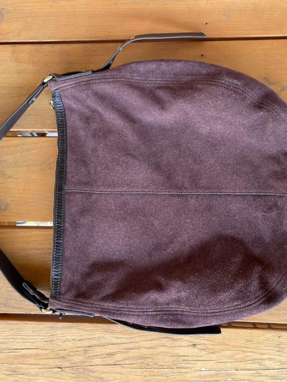 Ashwood Brown Suede Hobo bag - Picture 5 of 9
